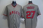 Los Angeles Angels Of Anaheim #27 Mike Trout Gray New Cool Base Stitched Baseball Jersey,baseball caps,new era cap wholesale,wholesale hats